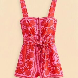 Like new FARM Rio Red Jungle Scarf Romper M